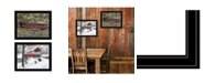 Trendy Decor 4U Billy Jacobs Covered Bridge Collection III 2-Piece Vignette by Billy Jacobs, Black Frame, 27" x 21"
